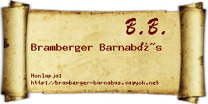 Bramberger Barnabás névjegykártya